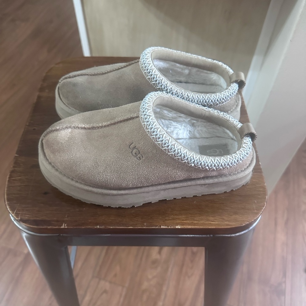 UGG Beige Suede Cozy Slip-Ons